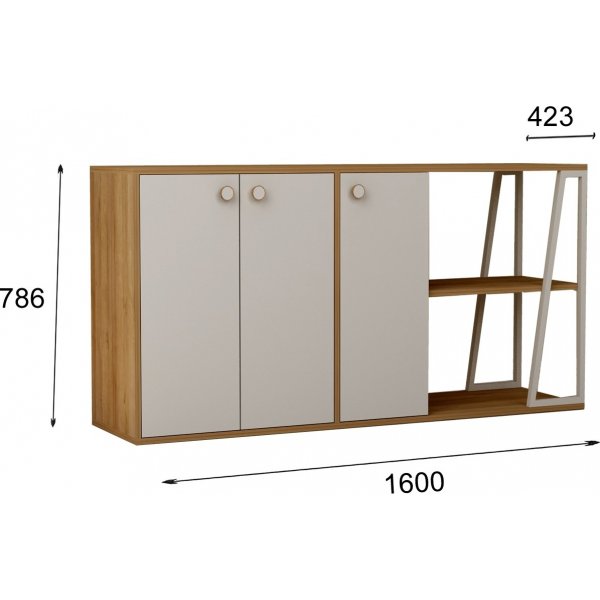 Larina skänk - Vit/ek Larina skänk - Vit/ek