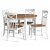 Groupe de salle  manger Dalsland: Table ronde en Chne / Blanc avec 4 chaises de salle  manger blanches Nidinge avec sortie
