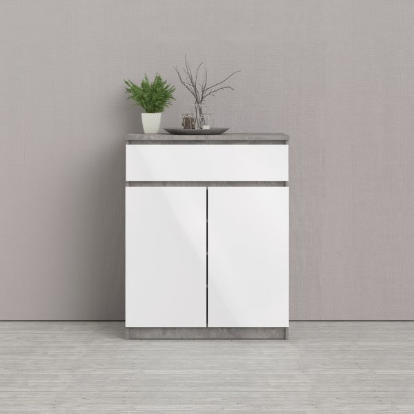 Armoire Naia - Béton/blanc Armoire Naia - Béton/blanc
