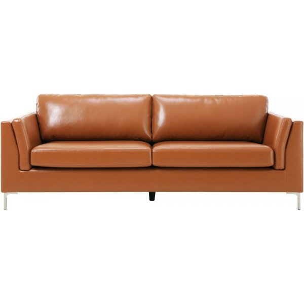 Soffa 3-sits brunt konstläder 200 cm Soffa 3-sits brunt konstläder 200 cm