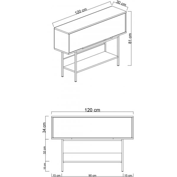 Table à relief Force - Anthracite/blanc/noir Table à relief Force - Anthracite/blanc/noir