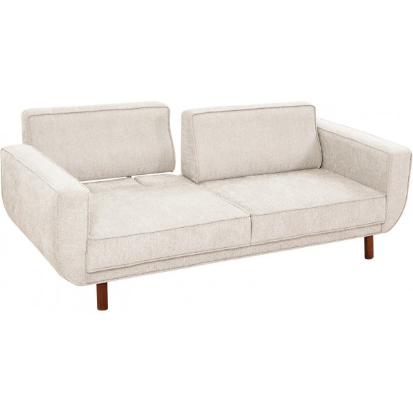 Canap lit Berjer 3 places - Crme/noyer