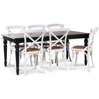 Paris matgrupp 180 cm bord svart + 6 st vita Gaston matstolar Paris matgrupp 180 cm bord svart + 6 st vita Gaston matstolar
