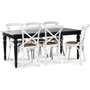 Paris matgrupp 180 cm bord svart + 6 st vita Gaston matstolar