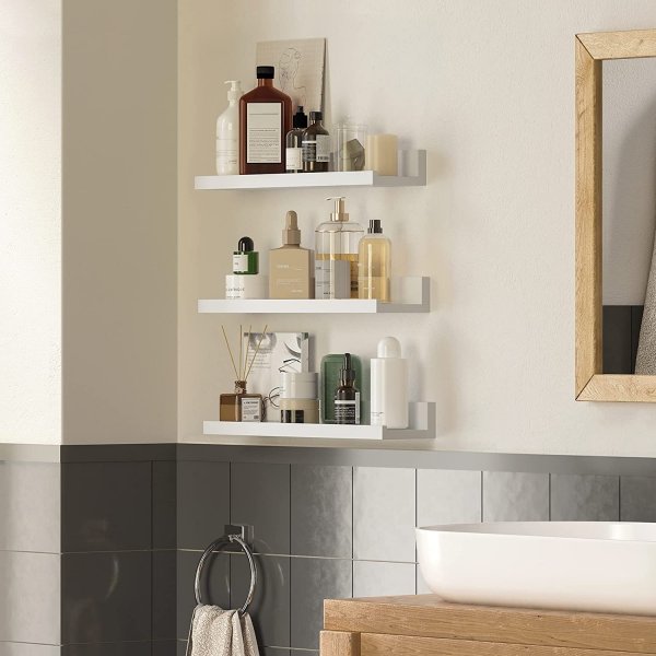 Etagère murale Suwon 38 cm, pack de 3 - Blanc Etagère murale Suwon 38 cm, pack de 3 - Blanc