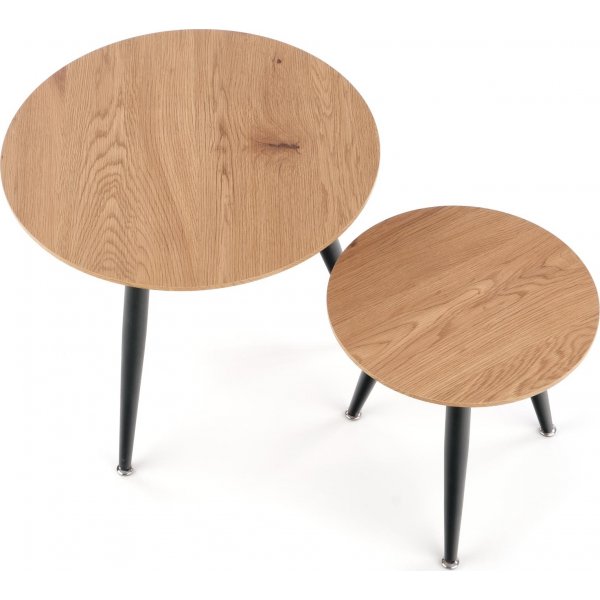 Table basse ronde Ø40/59 cm - Chêne/noir Table basse ronde Ø40/59 cm - Chêne/noir