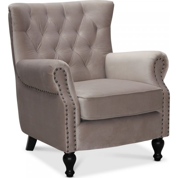 Löddeköpinge fåtölj - Gråbeige sammet Löddeköpinge fåtölj - Gråbeige sammet