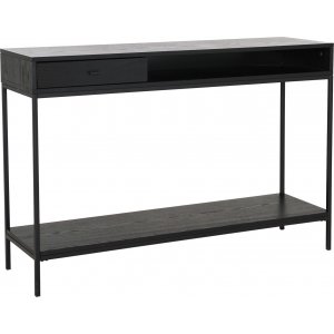 Table console Regal 120 x 34 cm - Placage frne laqu noir