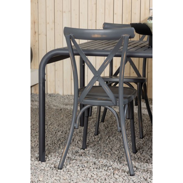 Borneo utematgrupp med 6 st Peking stolar - Svart/Mörkgrå Borneo utematgrupp med 6 st Peking stolar - Svart/Mörkgrå