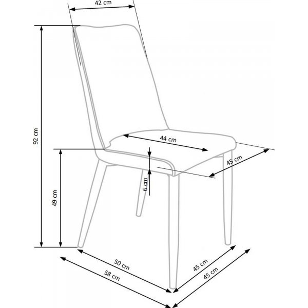 Chaise de salle  manger Cadeira 368 - Gris