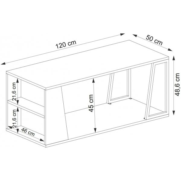 Table basse Lissa 120 x 50 cm - Chêne saphir/blanc Table basse Lissa 120 x 50 cm - Chêne saphir/blanc