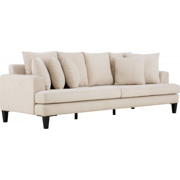 Soffa beige 4-sits med lsa kuddar - Remy