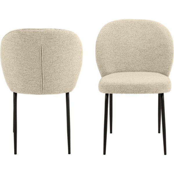 Patricia matstol - Beige bouclé/matt svart Patricia matstol - Beige bouclé/matt svart