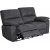 Canap inclinable 2 places Coventry avec mcanisme lectrique - Microfibre grise