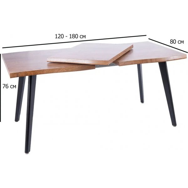 Table à manger Fresno 120-180 cm - Chêne artisanal/noir Table à manger Fresno 120-180 cm - Chêne artisanal/noir