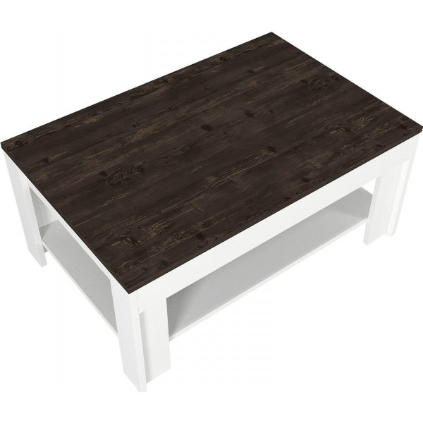 Done soffbord 90 x 60 cm - Vit/mörkbrun Done soffbord 90 x 60 cm - Vit/mörkbrun