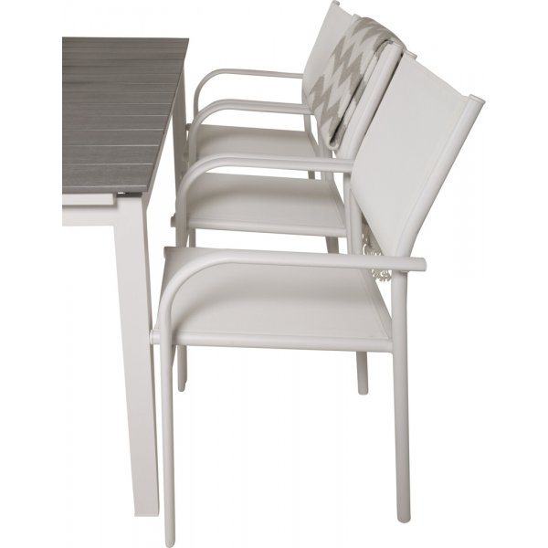 Levels utematgrupp med 6 st Santorini stolar - Grå/Vit Levels utematgrupp med 6 st Santorini stolar - Grå/Vit