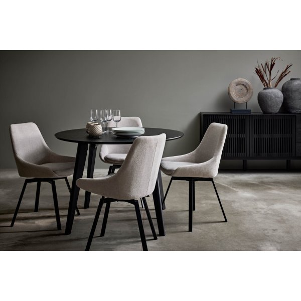 Table  manger Sagene 110-190 x 110 cm - Chne laqu noir