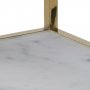 Alisma sngbord - Vit marmor/guld