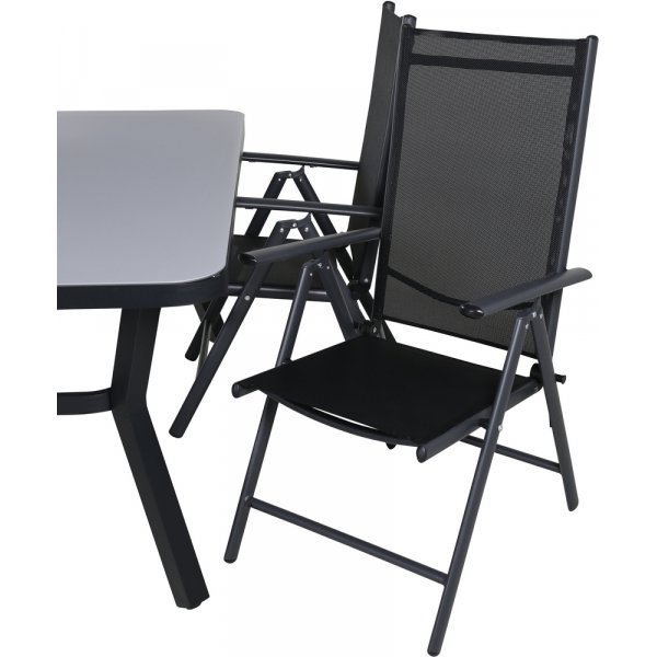 Virya utematgrupp med 4 st Break stolar - Svart/Grå Virya utematgrupp med 4 st Break stolar - Svart/Grå