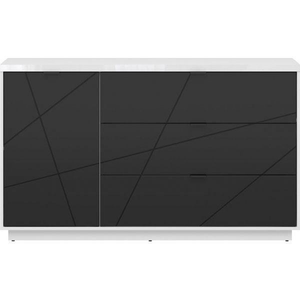 Oud dressoir - Wit/zwart