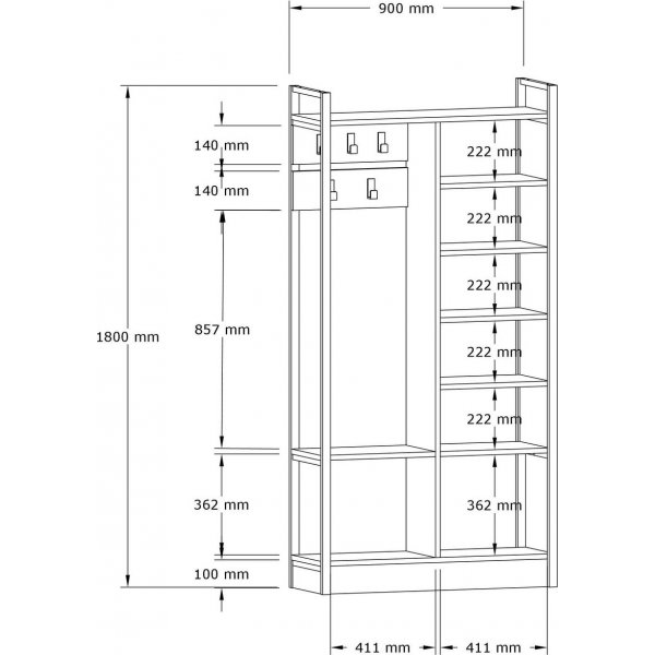 Meuble d'entre Begonya - Saphir/noir