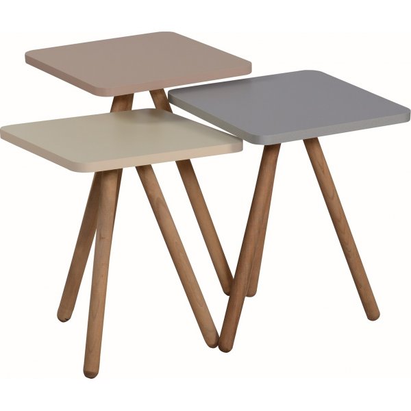 Triple satsbord 34 x 34 cm - Cappuccino/gr/cream