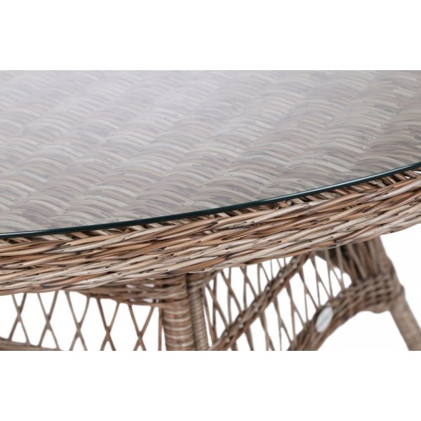 Sycylia Matgrupp med runt matbord 150 cm + 6 stolar - Vintage