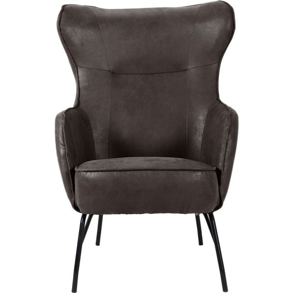 Fauteuil Melker - Noir / marron gris