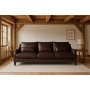 Charles 3-sits soffa - Mrkbrun lderimitation