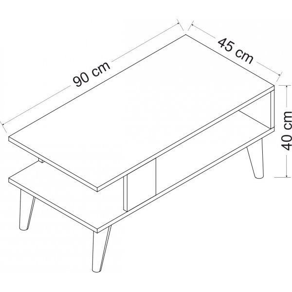 Table basse Ayca - Noyer/blanc