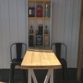 Kundbild Barstol Industry Cayote i plåt (Högrygg) - Borstad Svart/Guld: Infällbara bar med matchande stolar