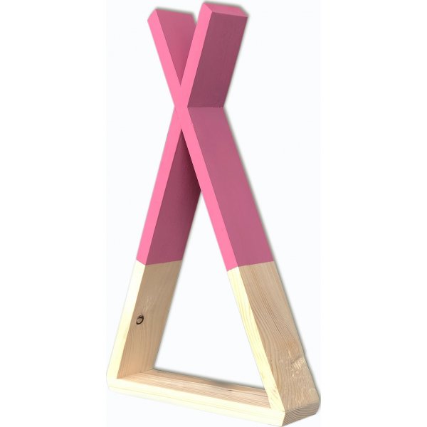 Rafa wandplank 142 - Hout/roze Rafa wandplank 142 - Hout/roze