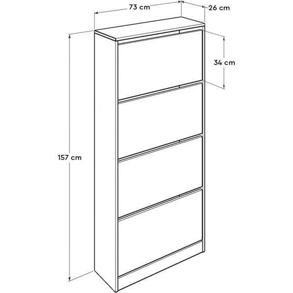 Meuble à chaussures Shock 4 - Blanc Meuble à chaussures Shock 4 - Blanc