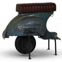 Scooter barstol - Vintage blå / Brun Scooter barstol - Vintage blå / Brun