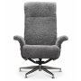 Relaxfauteuil met voetenbank in echt schapenvacht zwart/grafietgrijs - Ulla + Textielreiniging voor meubels
