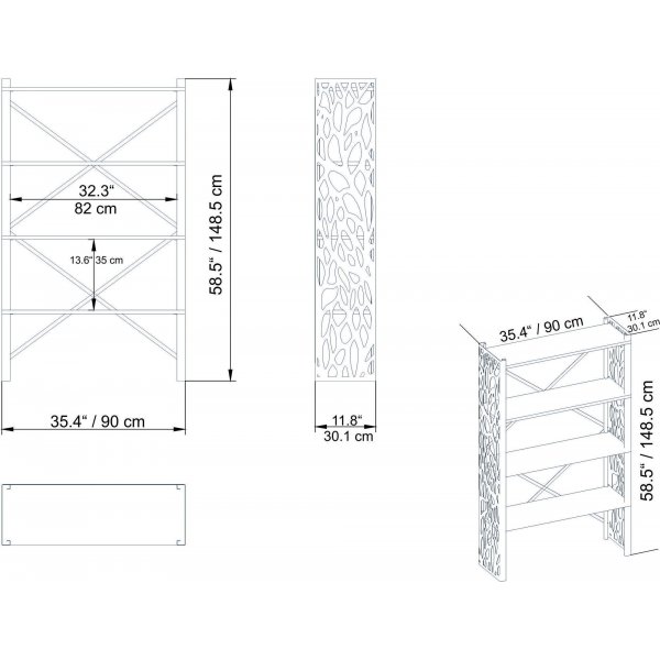 Tonga bokhylla - Valn�t/svart