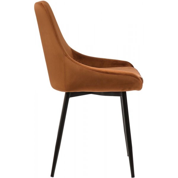 Chaise de salle à manger jumelée - Velours marron Chaise de salle à manger jumelée - Velours marron