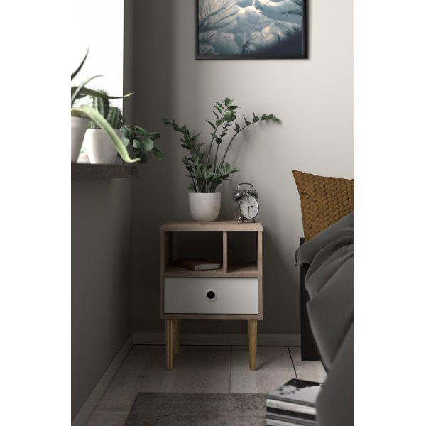 Rome sängbord - Hickory/vit Rome sängbord - Hickory/vit