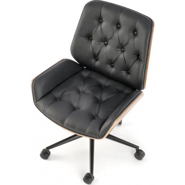 Chaise de bureau Gavin - Noir/noyer