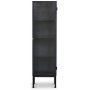 Revel vitrinskp 140x40 cm - Svart / Kristallglas