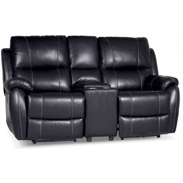 Enjoy Chicago Biosoffa - 2-sits soffa recliner (el) i svart konstläder Enjoy Chicago Biosoffa - 2-sits soffa recliner (el) i svart konstläder