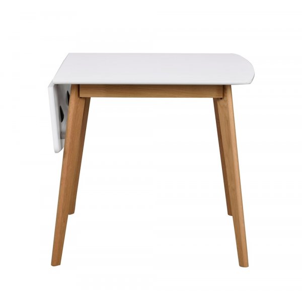 Orson klaffbord 80x80 cm + 30 cm - Vit/ek Orson klaffbord 80x80 cm + 30 cm - Vit/ek