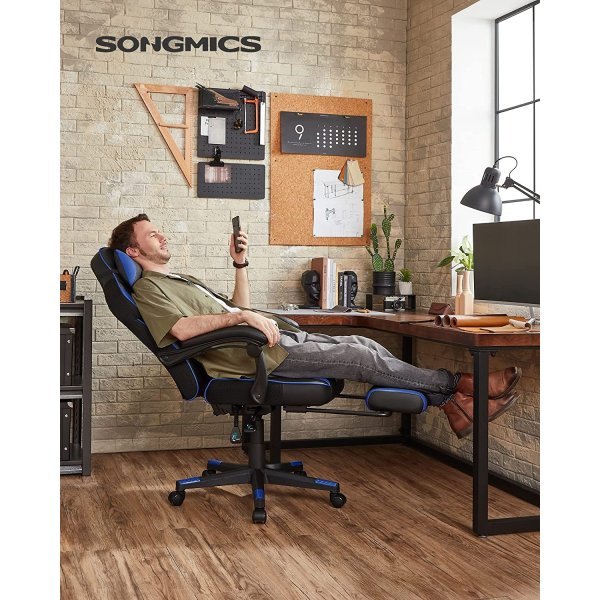 Chaise de bureau Vilhelm - Noir/bleu Chaise de bureau Vilhelm - Noir/bleu