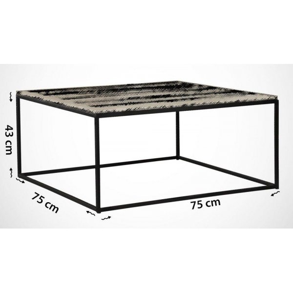 Poly soffbord 75 x 75 cm - Svart/vit Poly soffbord 75 x 75 cm - Svart/vit