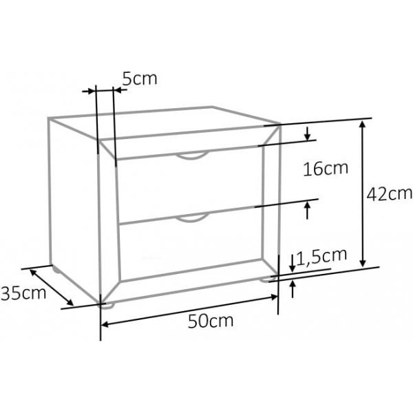 Eton 2 nachtkastjes - Beige fluweel