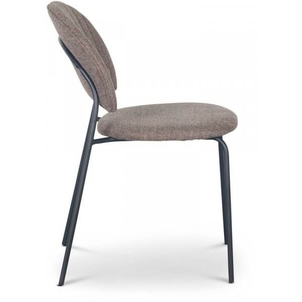 Stol brunt tyg svarta ben