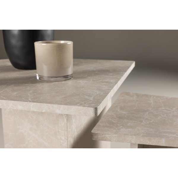 Sala salontafel 40/60 x 40/60 cm - Beige marmerlook Sala salontafel 40/60 x 40/60 cm - Beige marmerlook