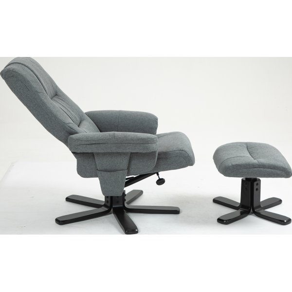 Relaxfauteuil met voetenbank grijs - Oslo Relaxfauteuil met voetenbank grijs - Oslo
