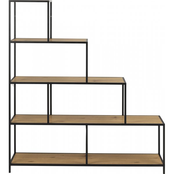 Seaford bokhylla 135x150 cm - Ek/svart